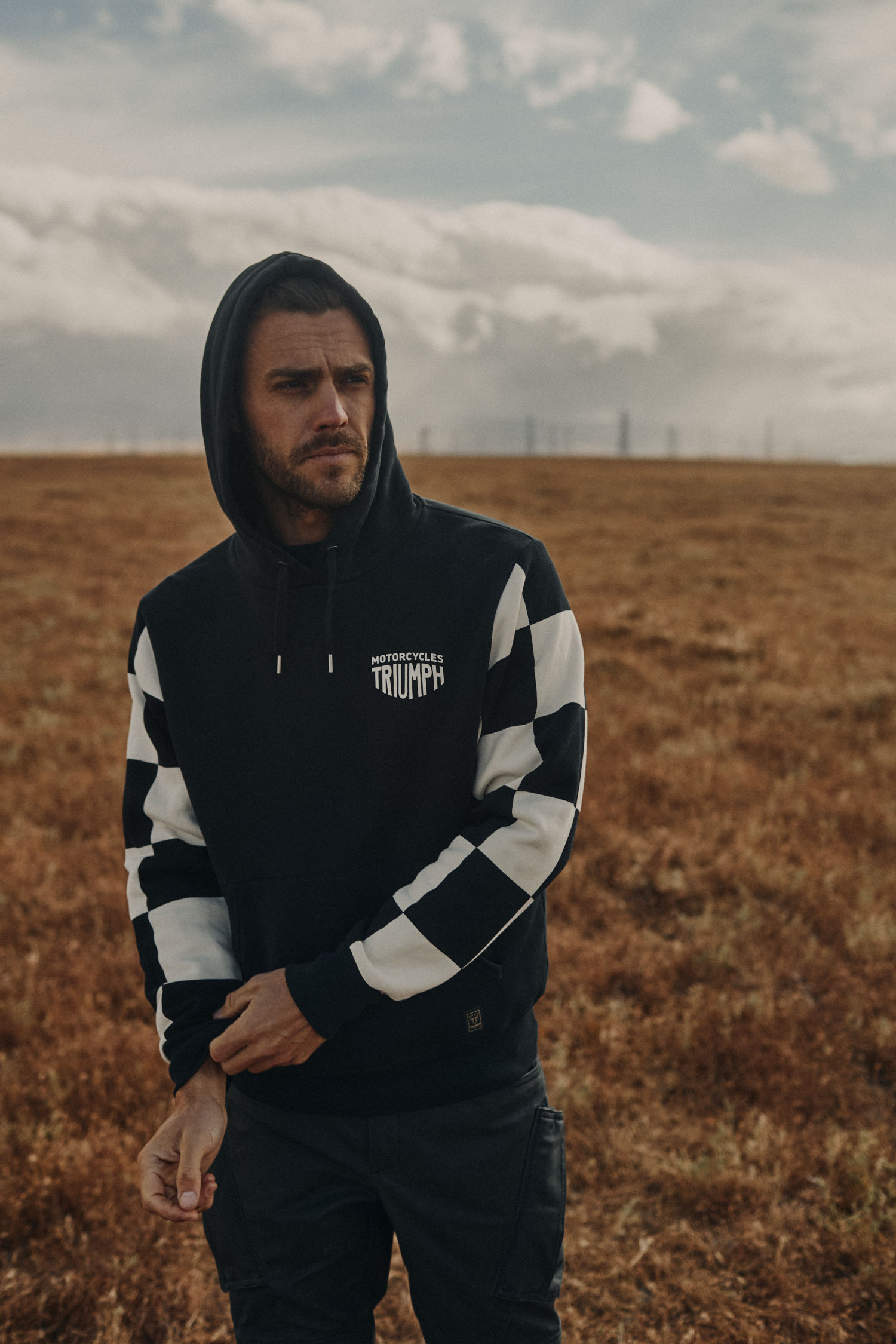 Haytham Checkerboard Hoodie in Black Official Triumph Merchandise